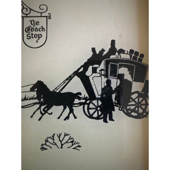 VTG Reliance small reverse painted silhouette picture YE COACH STOP T-2 Team B&W - Picture 3 of 7